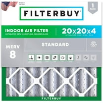 Filterbuy 20x20x4 MERV 8 Dust Defense, Pleated HVAC AC Furnace Air Filters (1-Pack)