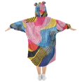 thumbnail image 2 of FORMRS Wearable Blanket Hoodie with Sleeves for Kids Cozy Flannel Sweatshirt, Stripes Pattern, 2 of 7