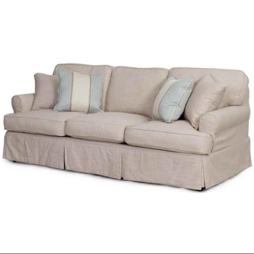 4 Pc Contemporary Sofa Slip Cover Set With Welt Pattern In Linen 4 Pc Contemporary Sofa Slip Cover Set