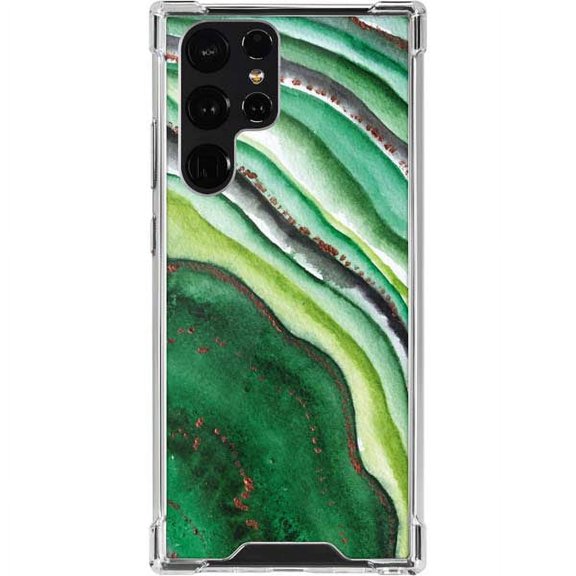 Skinit Geode Kiwi Watercolor Geode Galaxy S22 Ultra Clear Case