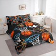 thumbnail image 3 of Manfei Basketball Lovers 7-Piece Bedding Comforter Set,Ball Sport Game King Bedding Sets,Blue Orange Black Bed Sheets For Men Women,Breathable Home Decor Reversible, 3 of 8