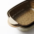 thumbnail image 3 of Household Stone-Patterned Double-Handled Baking Pan Vintage Rough Ceramic Square Deep Dish Steaming Bowl, 3 of 8