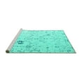 thumbnail image 2 of Ahgly Company Machine Washable Indoor Rectangle Solid Turquoise Blue Modern Area Rugs, 5' x 8', 2 of 4