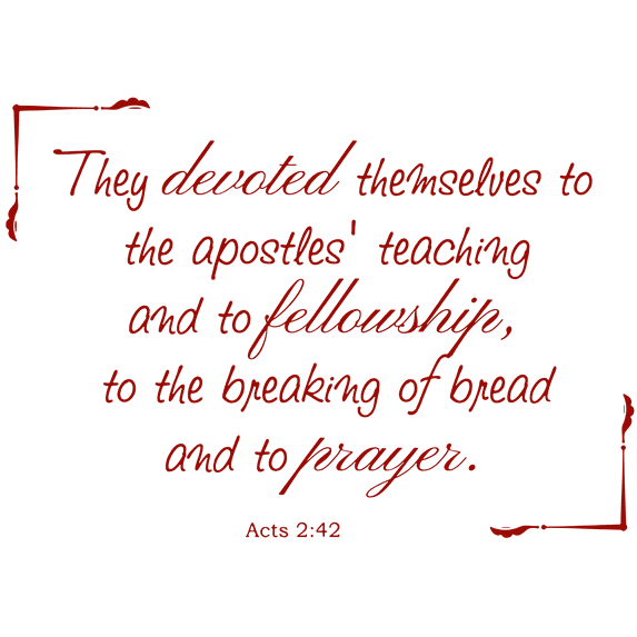 Act 2:42 - They devoted themselves to the apostles⦠Vinyl Decal Sticker Quote - Small - Dark Red