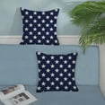 thumbnail image 3 of Set of 2 4th of July Pillow Covers 18x18 Inch Blue and Cream Patriotic Stars Throw Pillows for Sofa Bed Decor Independence Day Memorial Day Pillowcase, 3 of 7