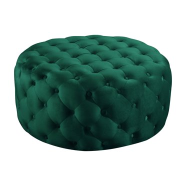 Chic Home Adna Ottoman Button Tufted Velvet Upholstered Round Pouf ...