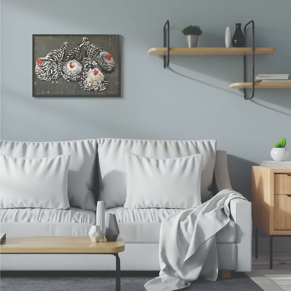 Stupell Industries Chicken Party Farm Animal Painting Framed Wall Art by Suzi Redman