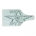 thumbnail image 1 of Popstar Party Cutting Board, Rock Star Theme High Sign and Star Grungy Sketch Gesture Vintage, Decorative Tempered Glass Cutting and Serving Board, Wine Bottle Shape, Black and White, by Ambesonne, 1 of 1