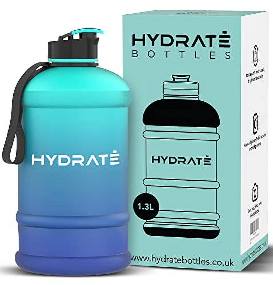 Hydrate XL Jug 2.2L Water Bottle, Flip Cap, Drinking Strap, Blue