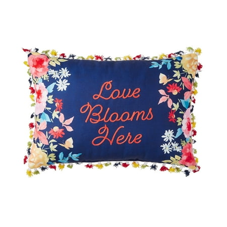 The Pioneer Woman, Love Blooms Here, Rectangle Outdoor Pillow, 14" x 20"