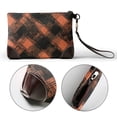 thumbnail image 5 of Leather Clutch 8 X 5. 5 In Wrist Strap And Hand Bag Easy To Carry Lightweight Waterproof And Durable Argyle Plaid Darksalmon_1, 5 of 6