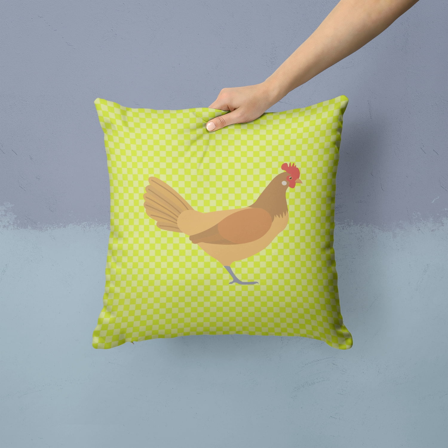 Frisian Friesian Chicken Green Fabric Decorative Pillow
