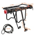 thumbnail image 4 of Bicycle Cargo Rack, TeqHome Rear Bike Rack Quick Release Adjustable Aluminum Bicycle Carrier with Elastic Cord Red Reflector 55 LBS Capacity Easy to Install Black, 4 of 9