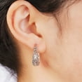 thumbnail image 5 of Women's Vintage Carved Openwork Floral U-Shaped Earrings, Elegant Copper Alloy Jewelry for Sensitive Ears, Fashion Gift Under $10, Silver One Size, 5 of 7