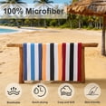 thumbnail image 4 of Smuge 4 Pack Cabana Stripe Beach Towels, 60x30 inches Microfiber Lightweight Outdoor Large Swim Towel for Adults (Wine Black), 4 of 10