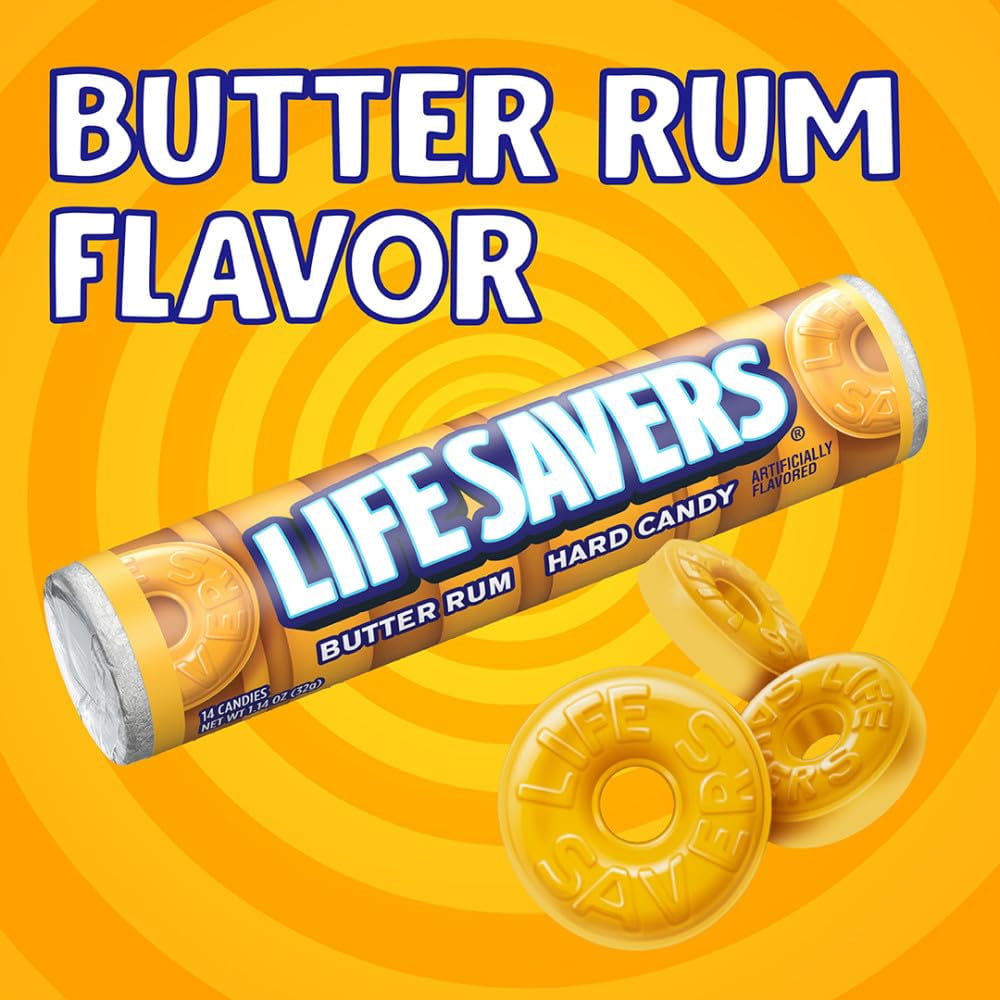 LIFE SAVERS Butter Rum .. Hard Candy Bulk, 1.14 .. ounce (20 Single Packs)