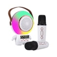 thumbnail image 1 of Graflsoa Haut-Parleur de Karaoké Bluetooth Portable avec Microphones Sans Fil Doubles, Batterie Rechargeable Intégrée, Éclairage d'Ambiance RGB, et Effets Sonores Professionnels pour Divertissement à Domicile, 1 of 7