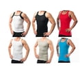 thumbnail image 2 of Different Touch 6 Pack Assorted Colors Square Cut G-unit Style Tank Tops A-shirts for Men, 2 of 3