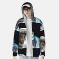 thumbnail image 4 of Sigee Cat Astronaut Print UPF50+ Men's Sun Protection Hoodie Shirt SPF UV Shirt Long Sleeve Fishing Outdoor Lightweight, S-3XL, 4 of 9