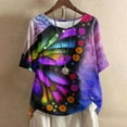 thumbnail image 2 of gbyLJF Crewneck Sweatshirts Women Basic Tops for Women Holiday Tunics for Women To Wear with Leggings Club Tops Multicolor XL, 2 of 5