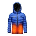 thumbnail image 2 of Odeerbi Kids Heavy Coat Winter Warm Padded Coats Boys Girls Fashion USB Intelligent Constant Temperature Heating Windproof Padded Jacket Hooded Coat Blue, 2 of 4