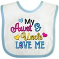 thumbnail image 3 of Inktastic My Aunt and Uncle Love Me with Hearts Boys or Girls Baby Bib, 3 of 4