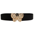 thumbnail image 3 of Siminsem Wide Elastic Waist Belt for Women Stretchy Belt for Jeans and Dresses Vintage Retro Buckle Waist Cincher One Size Fits Most PU Leather Fashion Accessory,Gold,One Size, 3 of 3