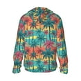 thumbnail image 3 of Uemuo Hawaii Palms Pattern Women's Full Zip UPF 50+ Sun Protection Hoodie Jacket Long Sleeve Sun Shirt Hiking Outdoor Performance with Pockets-Small, 3 of 9