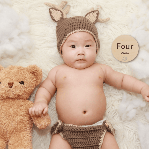 Nool Baby Products Monthly Baby Milestone Discs, 13 Pc. Set, Month and Year Photo Props