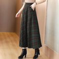 thumbnail image 2 of Caixia Flared Skirt Women's Elastic Waist A-Line for Work Office Daily Activities Fall Winter Use Comfort, 2 of 3