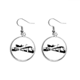thumbnail image 1 of Metro Bus Aircraft Navigation Ear Dangle Silver Drop Earring Jewelry Woman, 1 of 3