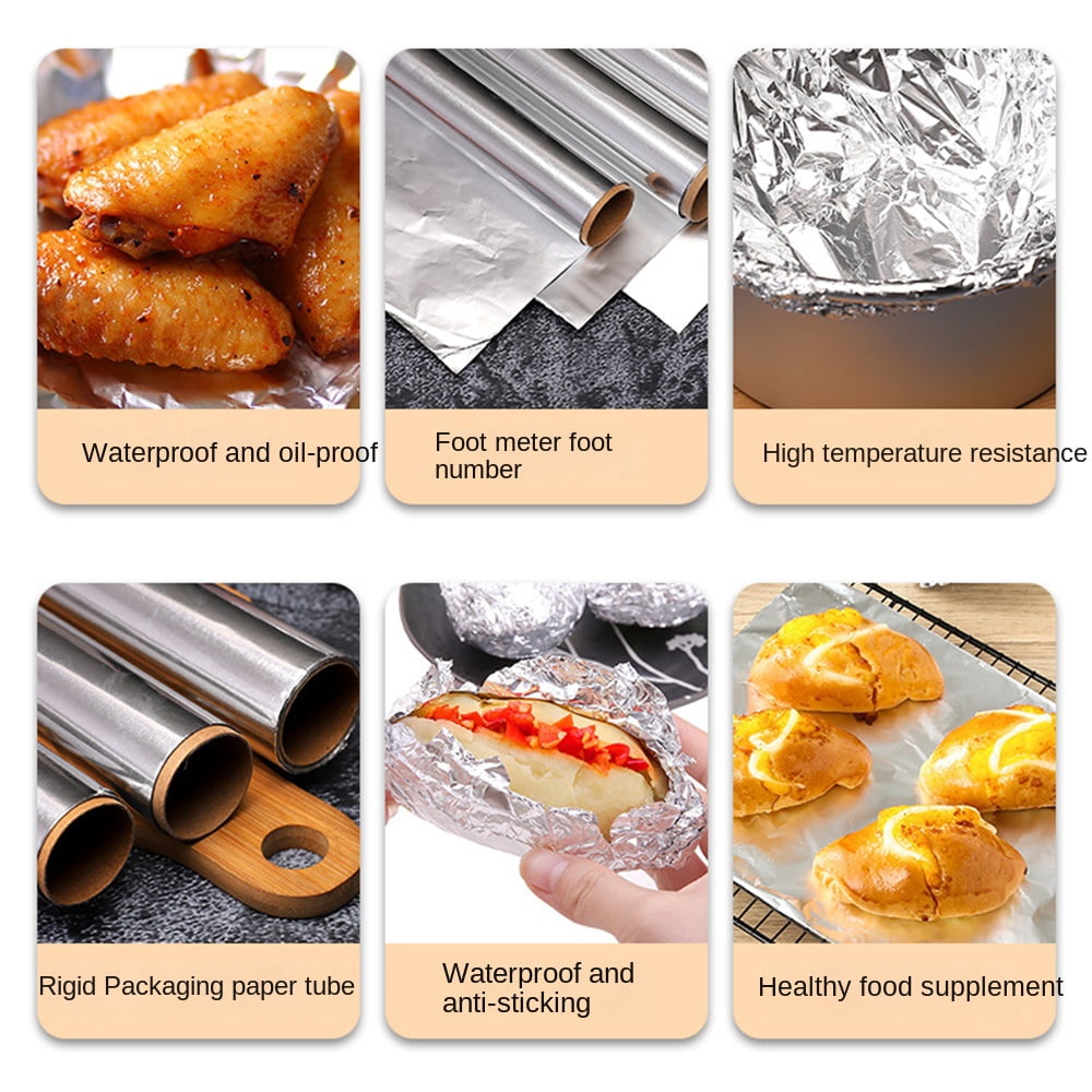 5M/10M/20M Aluminium Catering Tin Foil Thickened BBQ Accessories Barbecue Tin Foil Roll Heat Safe Disposable