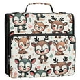 thumbnail image 2 of ALAZA Zipper Binder Funny Cartoon Deers 3 Ring Trapper Keeper File Folder Organizer Bag, 2 of 8