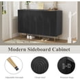 thumbnail image 3 of 47-inch Accent Sideboard Cabinet with Cloud Relief Design and 3 Doors, Black, 3 of 7