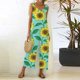 thumbnail image 2 of Mono Para Mujer de Moda de Verano Casual Erógeno Sin Mangas Estampado Floral Pantalones de Pierna Ancha Monos Odeerbi ODB-4, 2 of 8