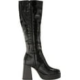 thumbnail image 6 of Circus By Sam Edelman Sandy Black Pull On Knee High Chunky Heel Platforms Boots (Black, 5), 6 of 6