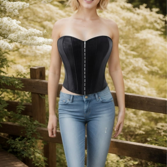 LEKDFST Black Corset Tops For Women Going Out Elegant Dress Gothic Adjustable Bustier Renaissance Corset Lingerie Bodyshaper L