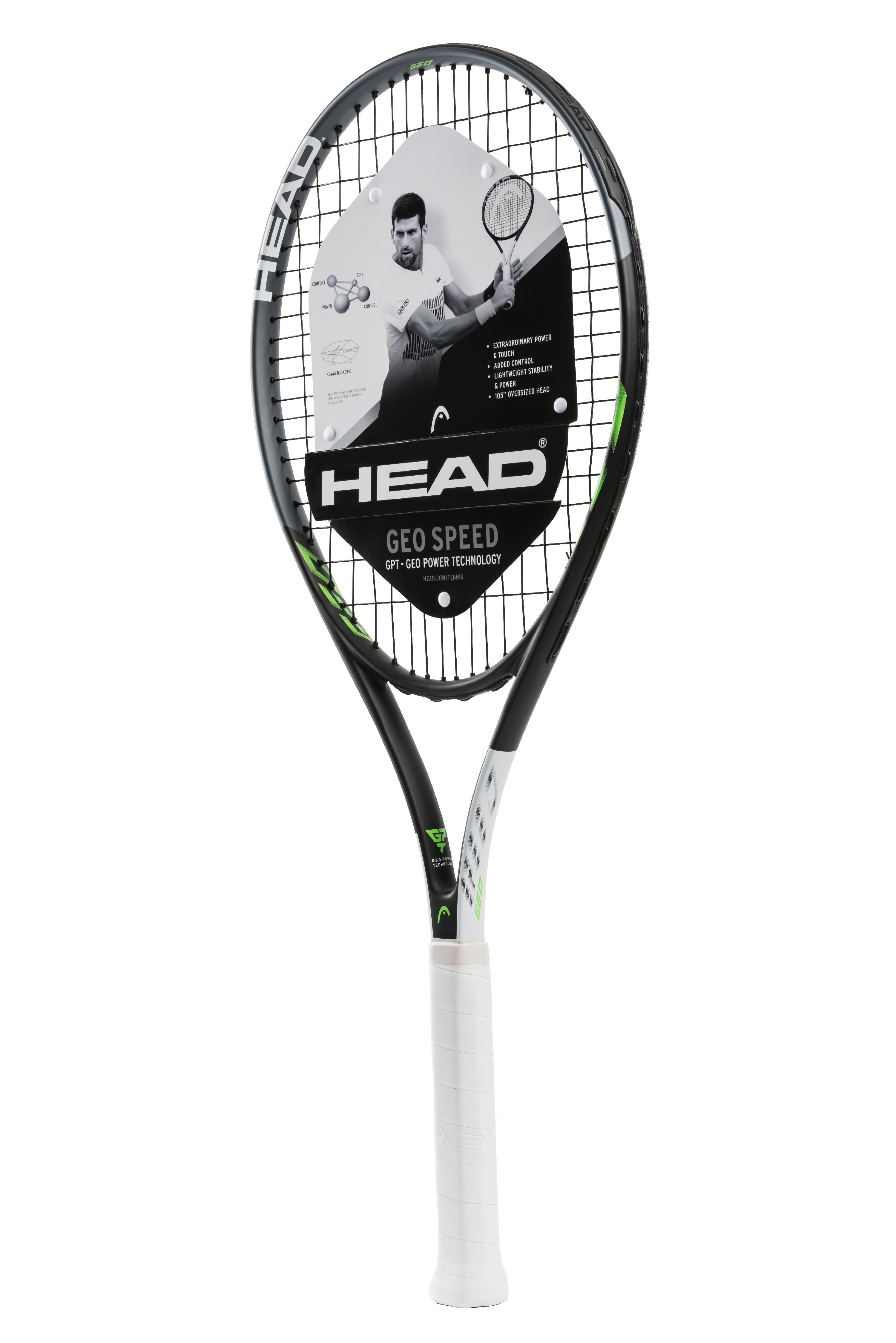 koppeling uniek handtekening HEAD Geo Speed Tennis Racquet - 105 Sq. in. Head Size, Black/White, 10.4  Ounces, 27.5" - Walmart.com