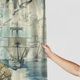 thumbnail image 3 of Orinice  Nautical Shower Curtain Ocean Beach Lighthouse Sailboat Compass Anchor Vintage Map Bathroom Decor Curtains Set with Hooks,  69x72, 3 of 7