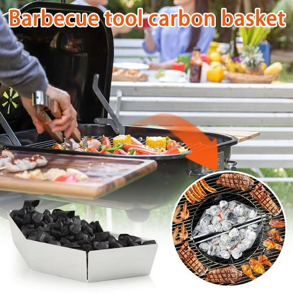 Charcoal Grill Baskets Barbecue Rack Accessories, Outdoor Barbecue Galvanized Sheet BBQ Carbon Tool Carbon Basket