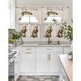 thumbnail image 4 of Happy Groundhog Day Swag Kitchen Curtains Sets for Windows 24 Inch Length, Spring Seasonal Holiday Brown Animal Short Window Curtain Panels Swags Valances and Tiers 3 Piece Set for Cafe/Dining Room, 4 of 5