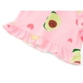 thumbnail image 6 of Beezizac Girls' Short Sleeve Pajama Set All-Over Avocado Toast Heart Print Bow Tie Ruffled Trim Soft Kids Sleepwear Size 18, 6 of 7