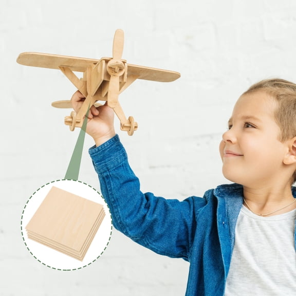 Toyvian 5Pcs Plain Hardwood Wood Planks Light Brown Blank Boards for Handcraft and Painting