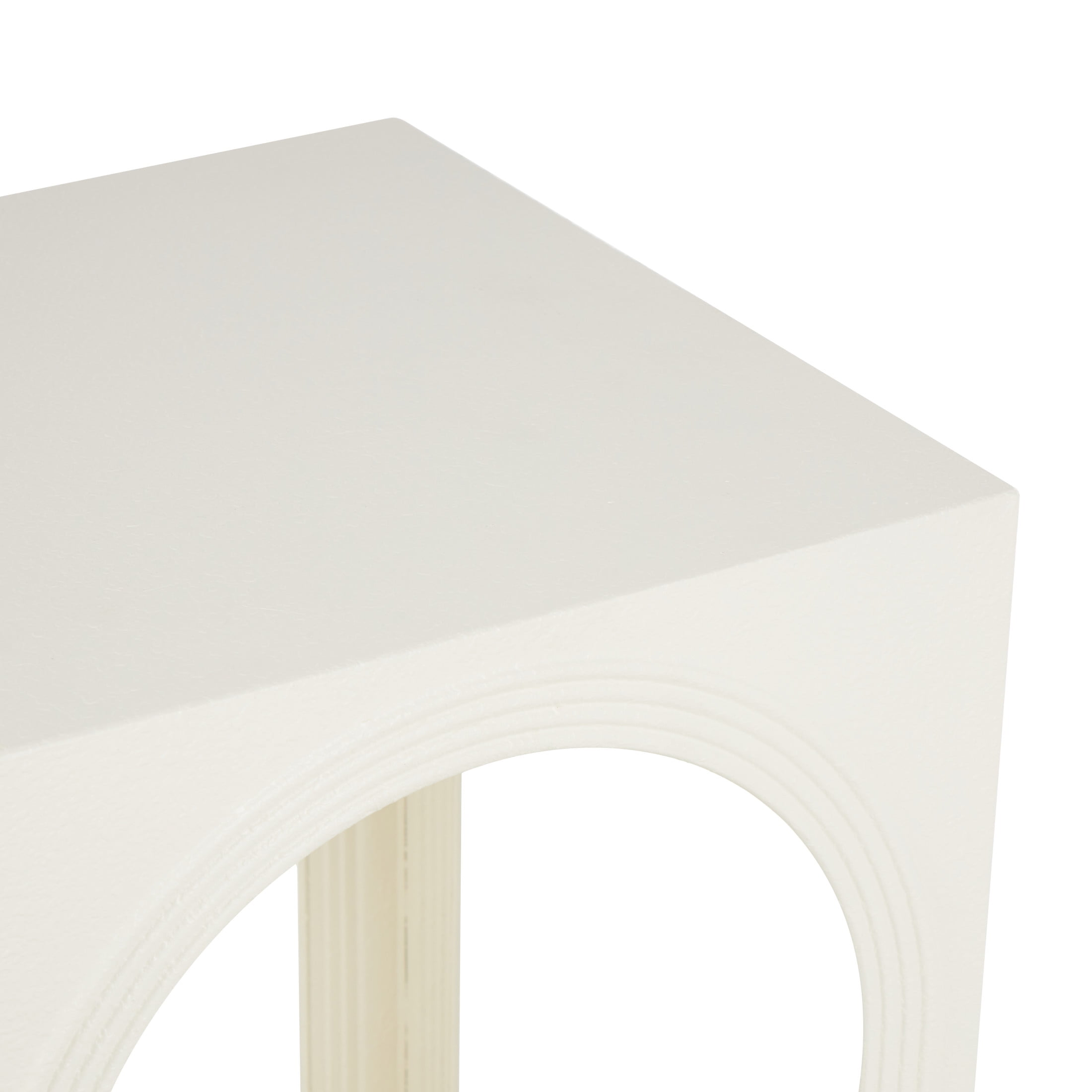 DecMode 12" x 16" White Metal Nested Accent Table with Arched Cutouts, 3-Pieces