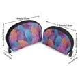 thumbnail image 2 of YFYANG 2 Piece Women's Portable Makeup Bags, Colorful Leaves Floral Patterns Clutch Travel Toilet Bags Cosmetic Organizer, 2 of 7
