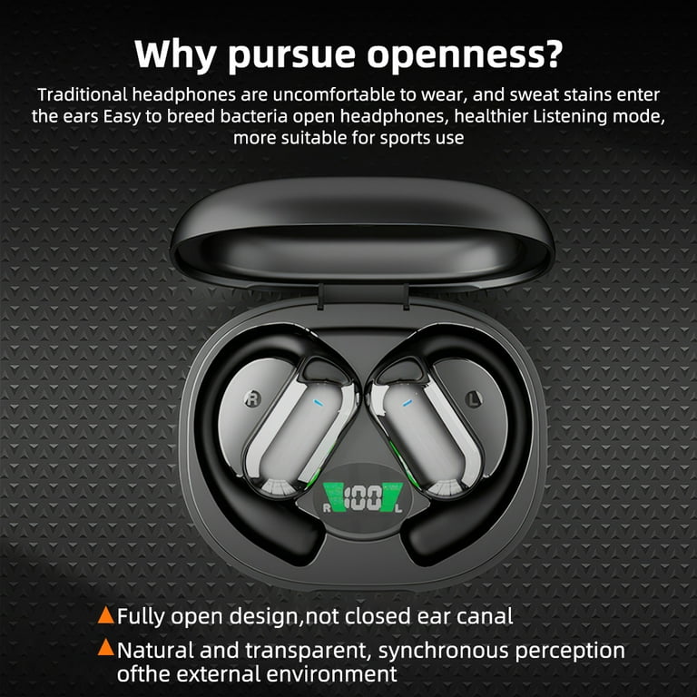 MPOW Wireless Bluetooth 5.4 Earbuds OWS Ear Hook Open Ear Earphones Touch Control Non In Ear Sports Headphones with Charging Case
