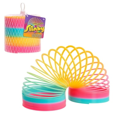 Slinky The Original Walking Spring Toy, Plastic Rainbow Giant Slinky 4.5" Wide, Age Group 5 