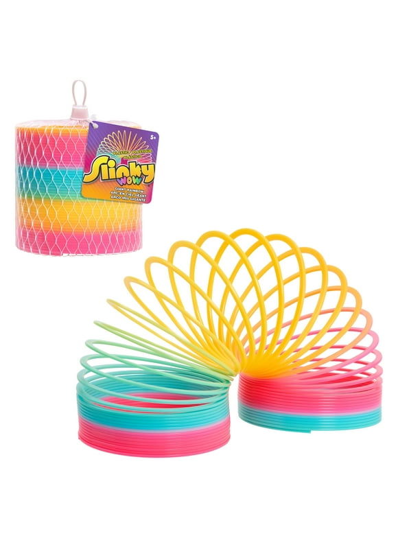 Slinky the Original Walking Spring Toy, Plastic Rainbow Giant Slinky, Kids Toys for Ages 5 up