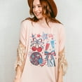 thumbnail image 5 of USA Retro 4th of July Graphic T-Shirt – Red White Blue Milkshake, Bow, Disco Ball & Cherry Tee – Patriotic Cute Summer Shirt for Women & Girls, Independence Day Style, 5 of 7