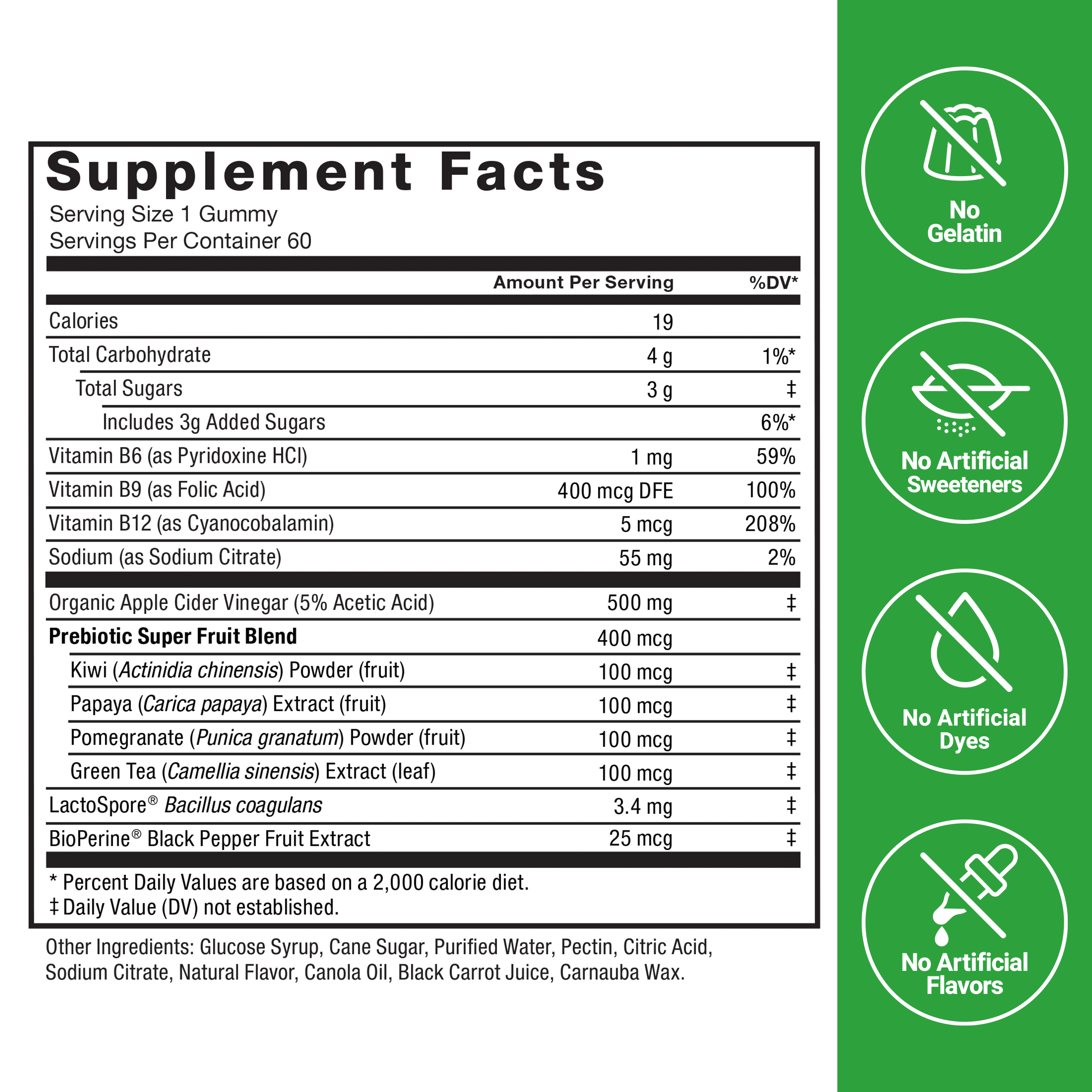 (4 pack) Force Factor ProbioSlim Keto ACV Gummies with Organic Apple Cider Vinegar & Probiotics for Bloating, Digestion & Metabolism, Apple Cider, 60 Gummies